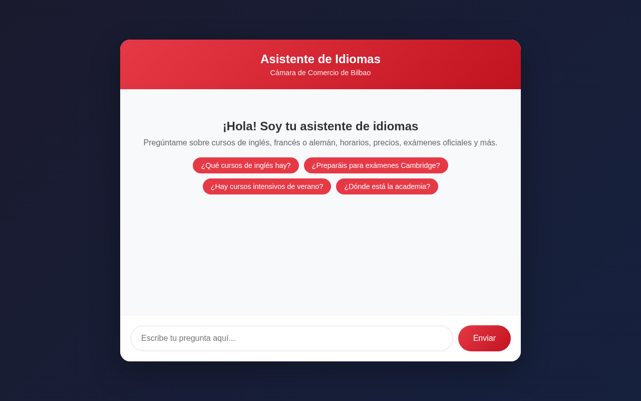 Chatbot Idiomas